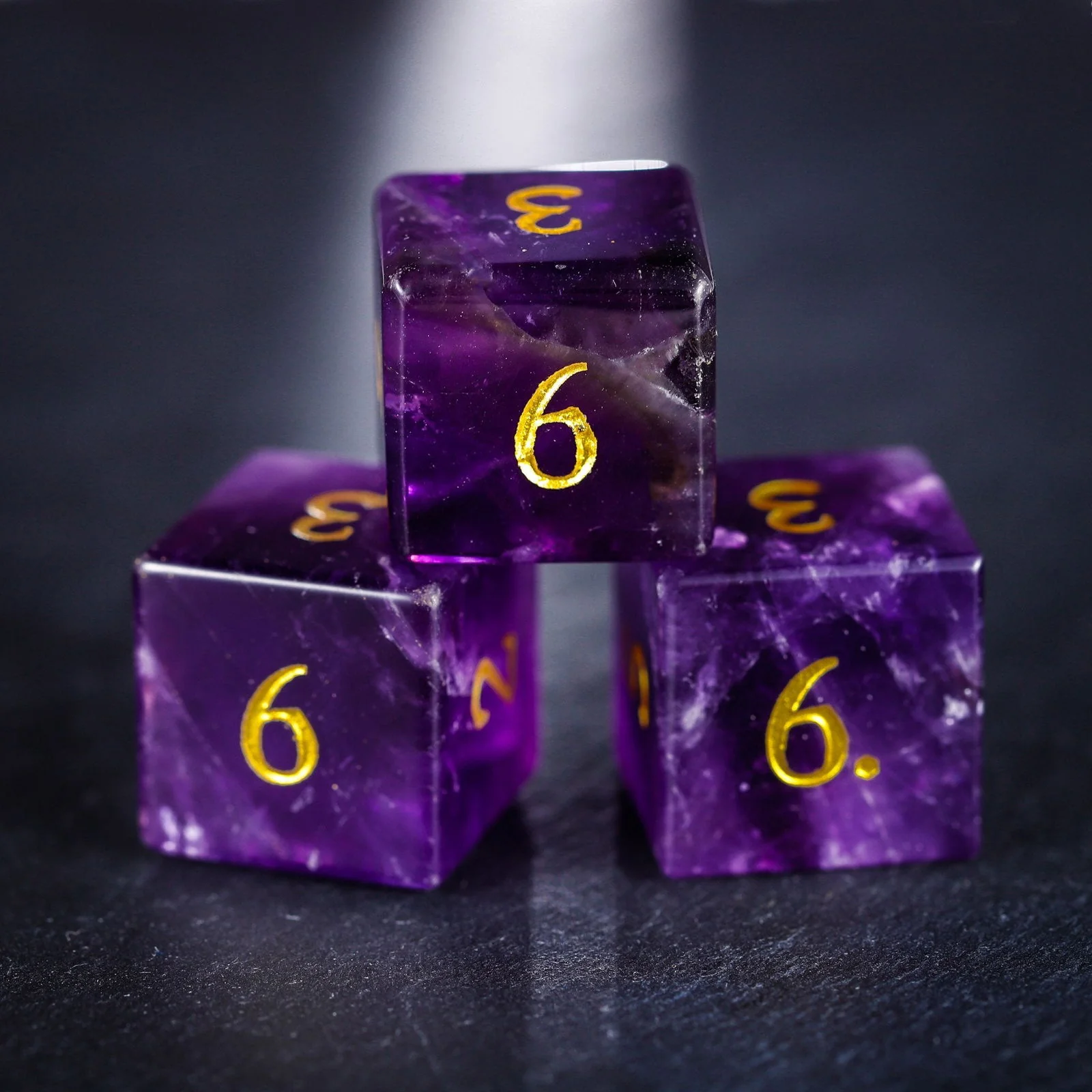Amethyst Gemstone DnD D&D Dice Set - Image 6