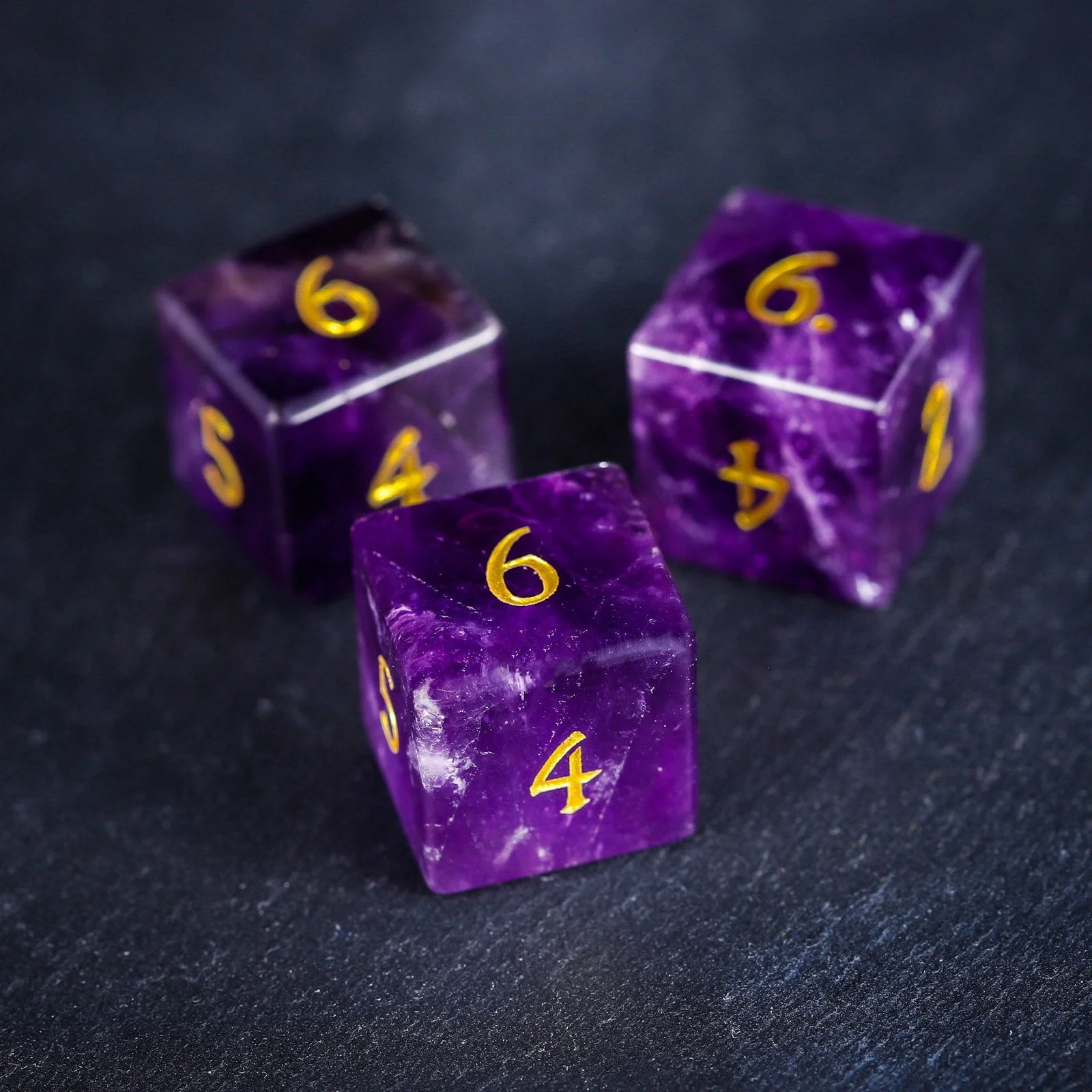 Amethyst Gemstone DnD D&D Dice Set - Image 7
