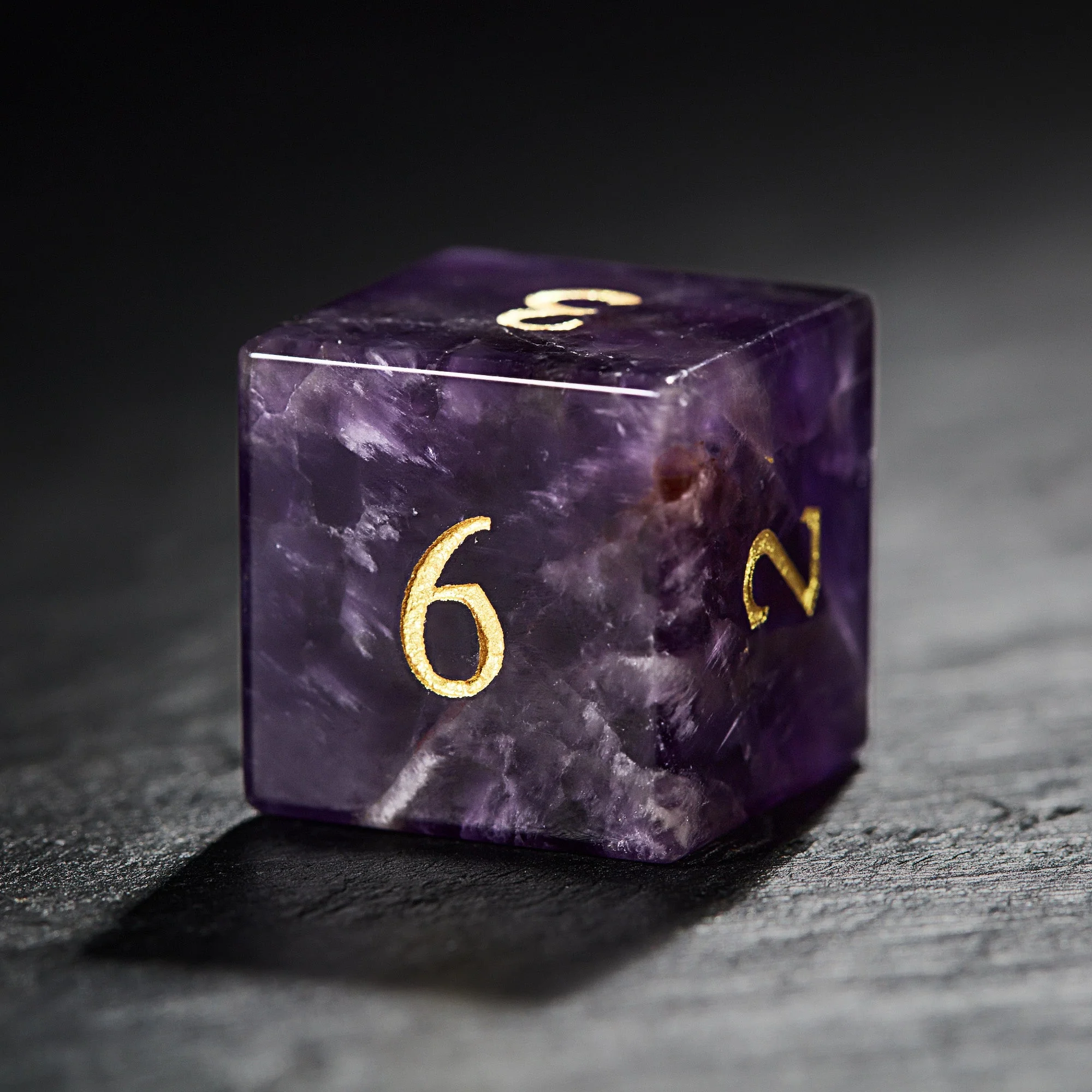 Amethyst Gemstone Flying Dragon DnD D&D Dice Set - Image 3