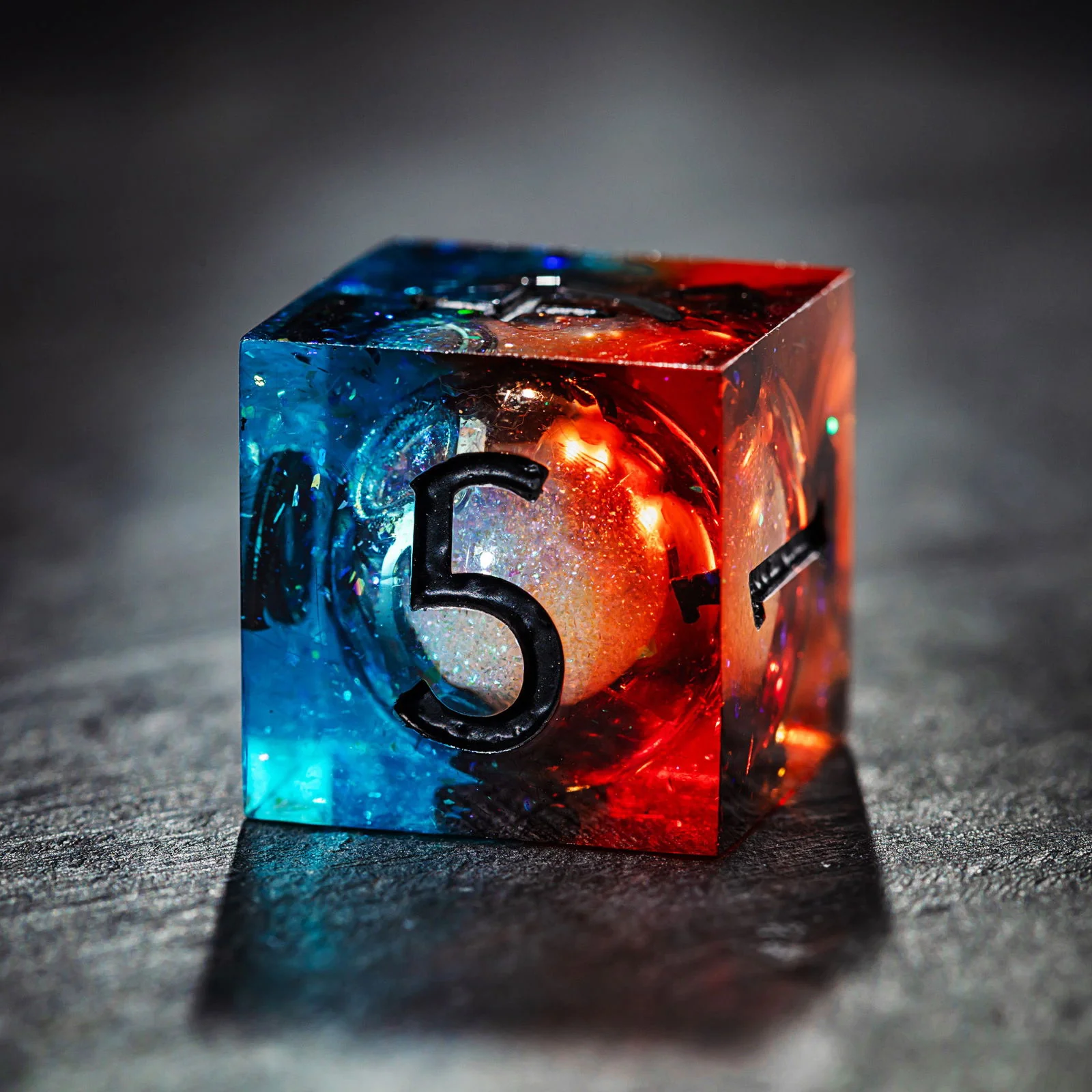 Blue Galaxy Liquid Core Resin Supernatural Anti-possession DnD D&D Dice Set - Image 3