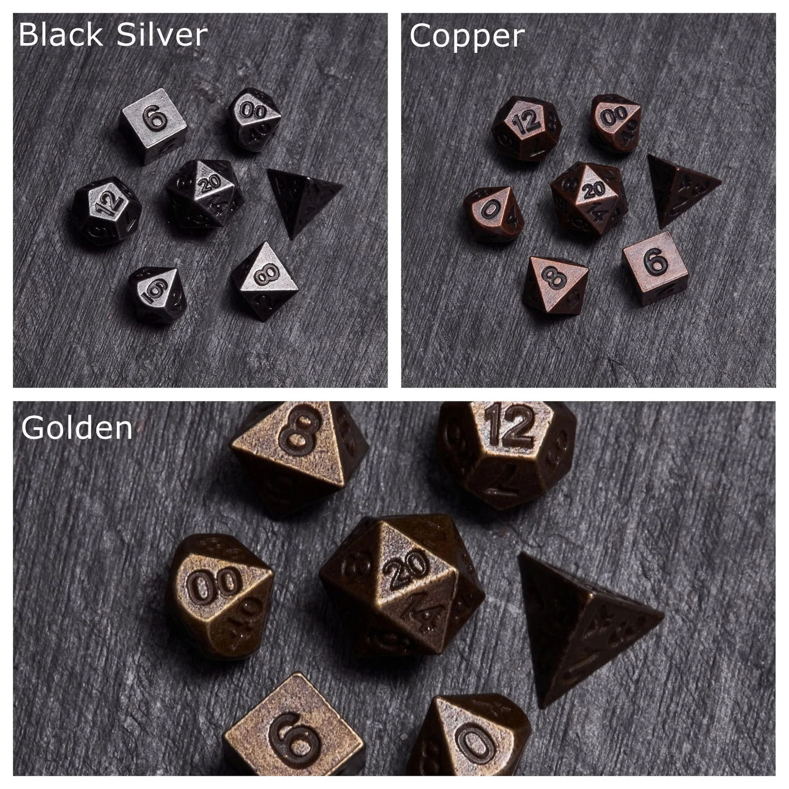 Micro Mini Metal DnD D&D Dice Set Black D20 Dice Cage Necklace - Image 5