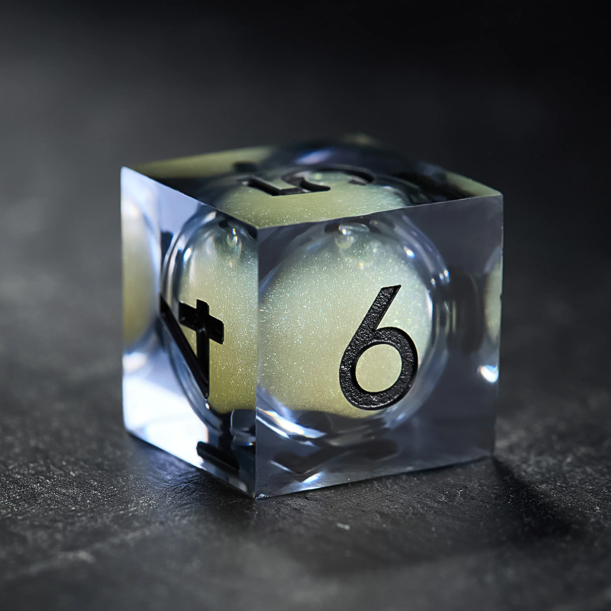 Gray-Blue Liquid Core Resin Pokemon Mimikyu DnD D&D Dice Set - Image 3