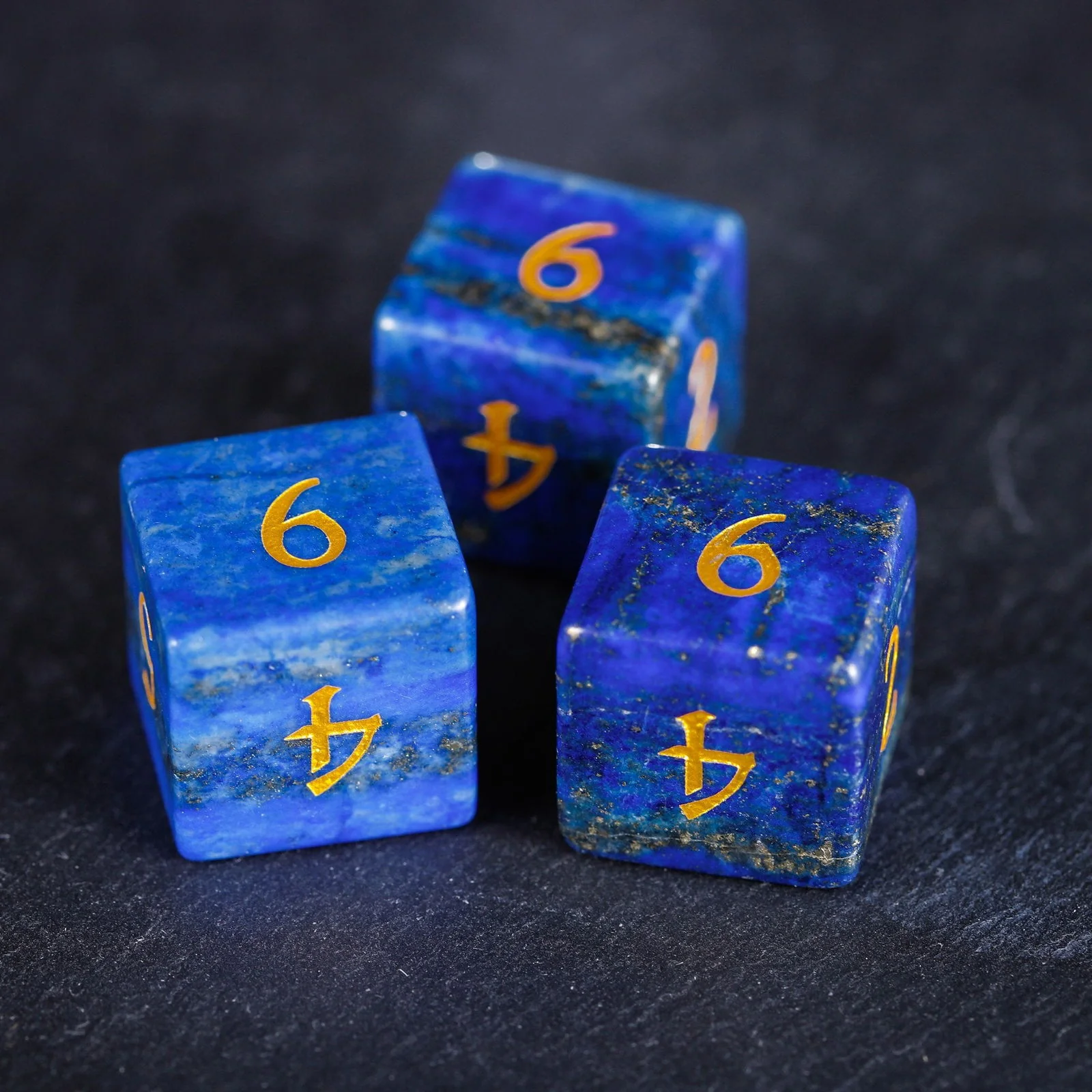Lapis Lazuli Gemstone Moon DnD D&D Dice Set - Image 3