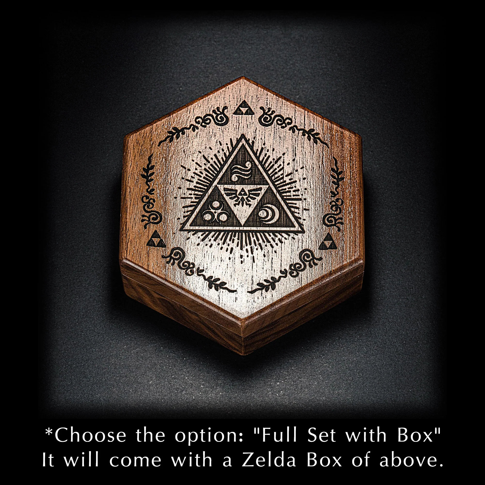 Dark Green Glitter Resin All Zelda DnD D&D Dice Set - Image 5