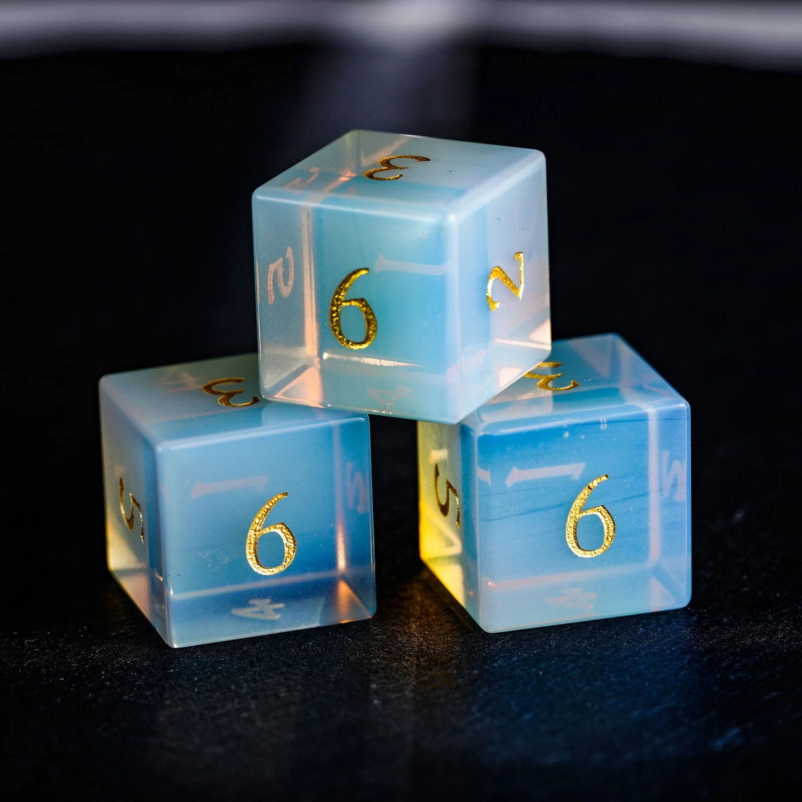 Opalite Gemstone DnD D&D Dice Set - Image 5