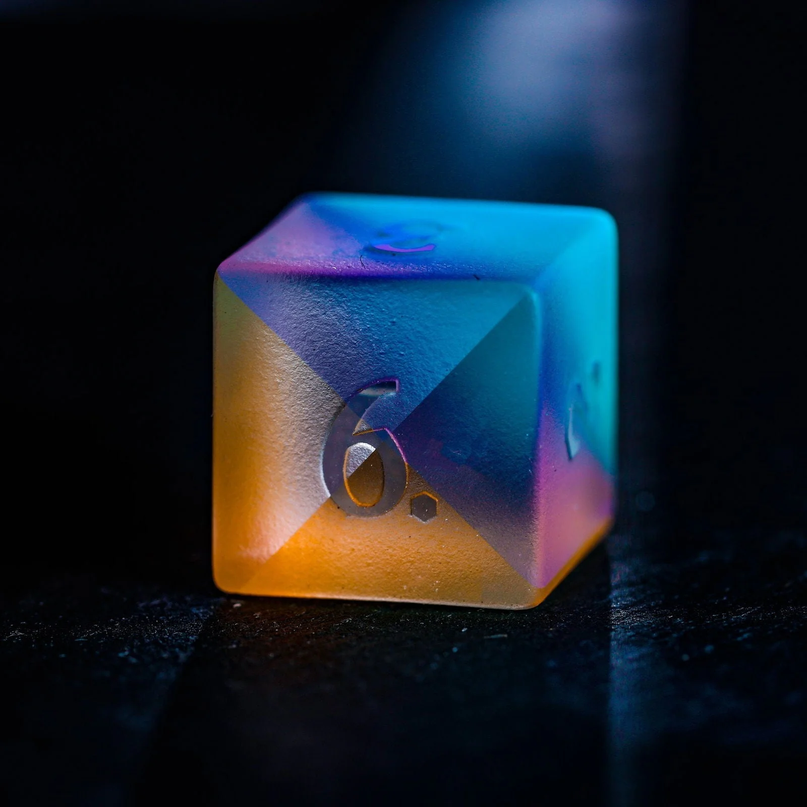 Raised Fantastic Glass Moon DnD D&D Dice Set - Image 3