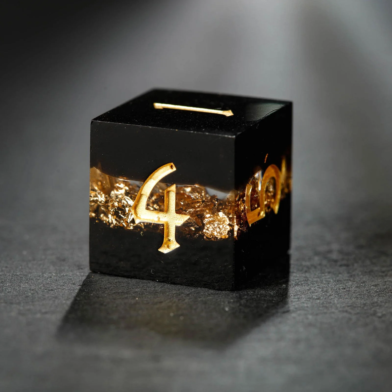 Black Goldleaf Resin F Word DnD D&D Dice Set - Image 3