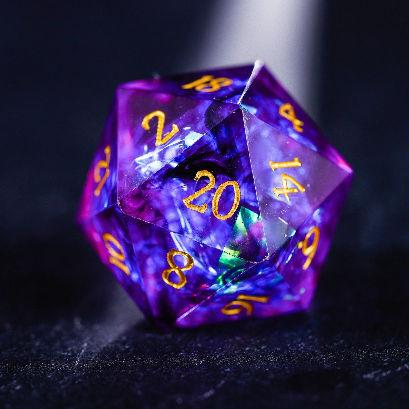 Purple Glitter Galaxy Resin DnD D&D Dice D6 - Image 5