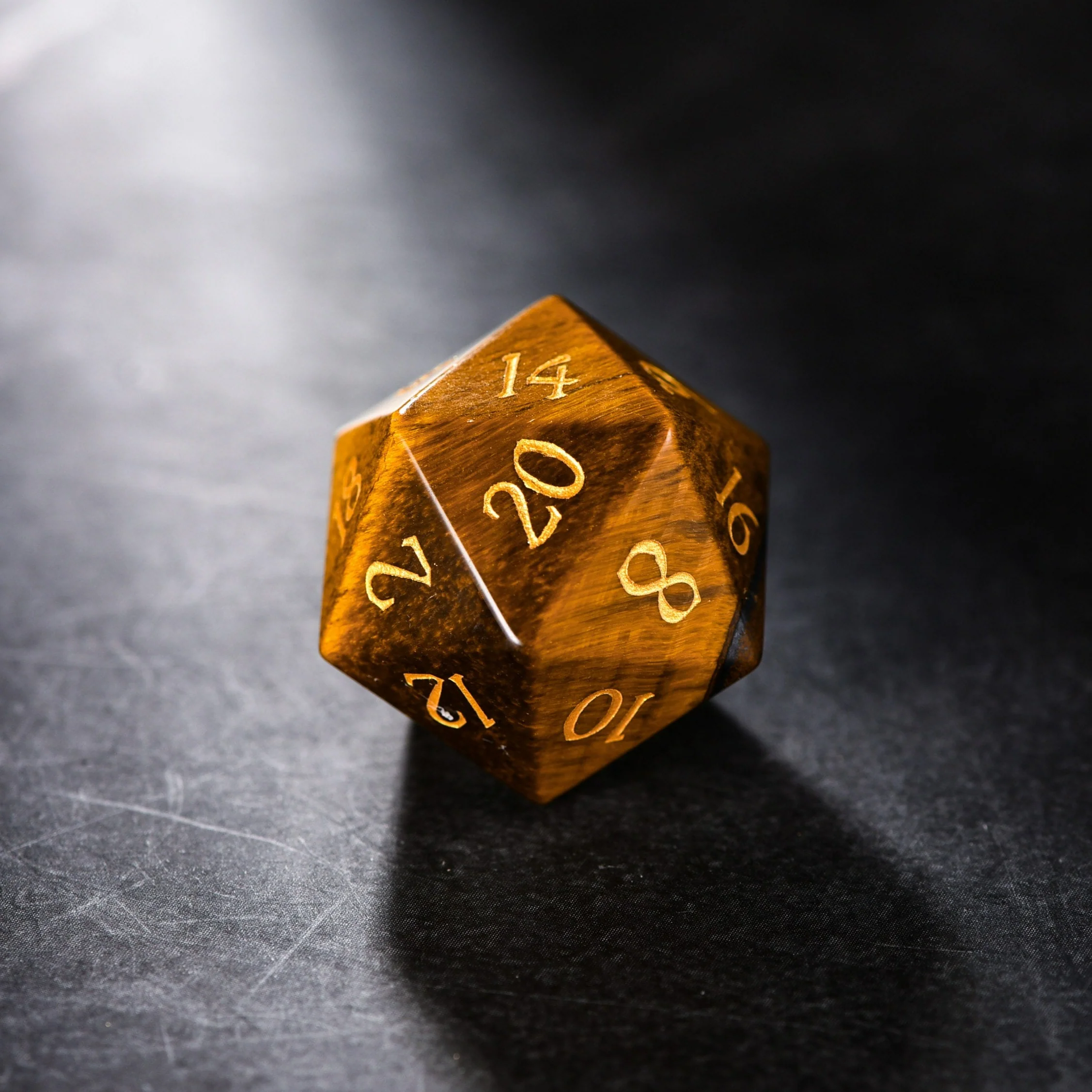 Tiger's Eye Gemstone DnD D&D Dice Set - Image 3