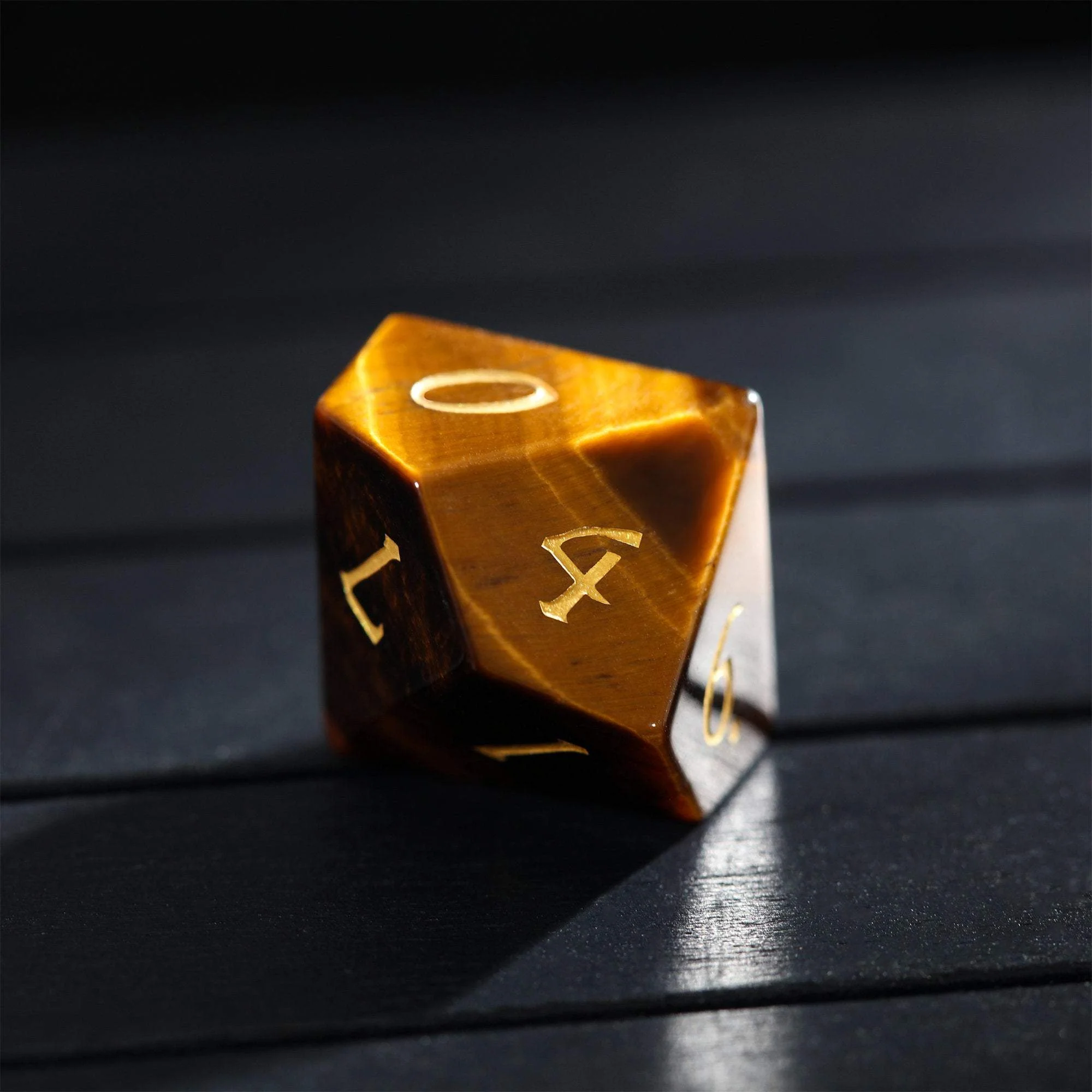 Tiger's Eye Gemstone DnD D&D Dice Set - Image 4