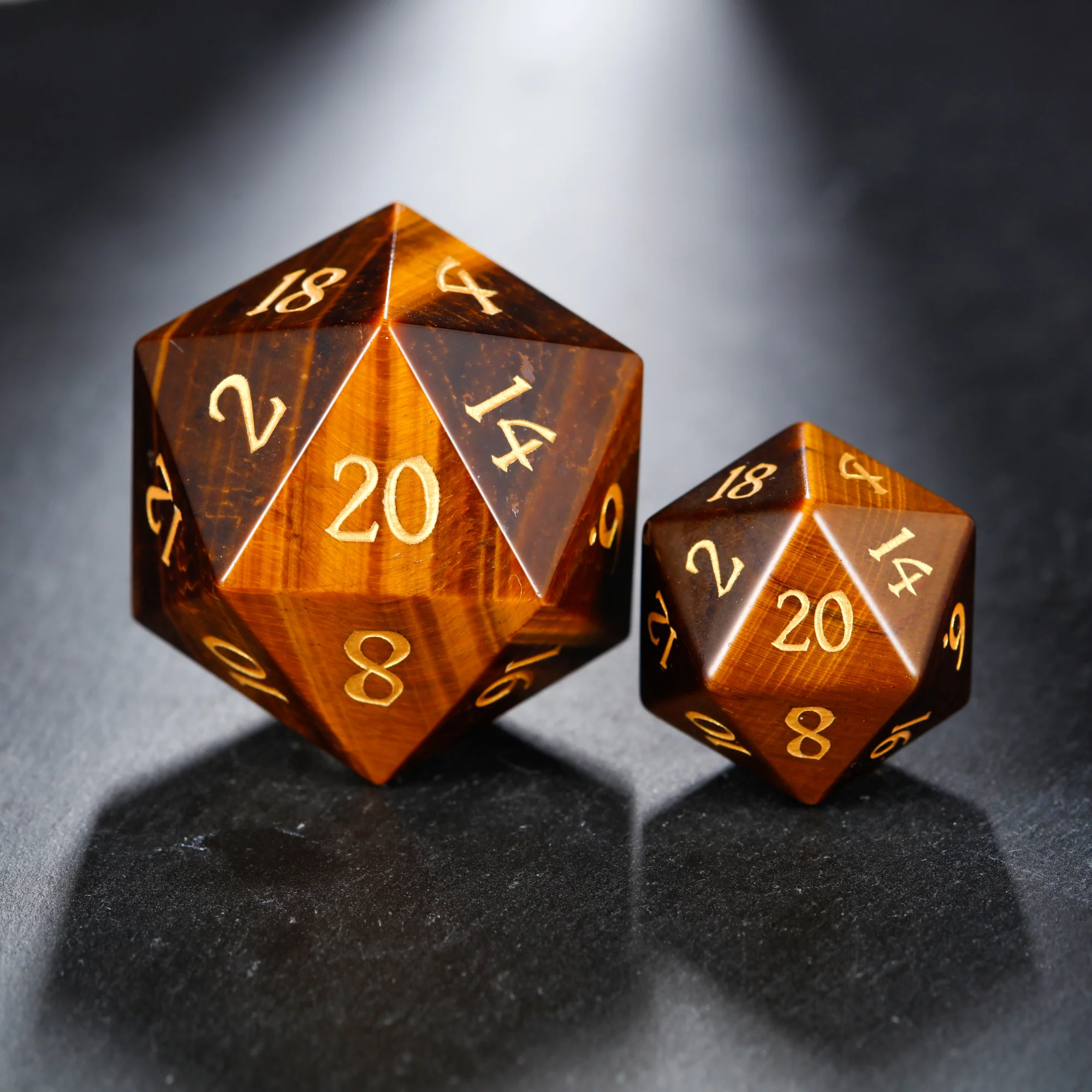 Tiger's Eye Gemstone DnD D&D Dice Set - Image 8