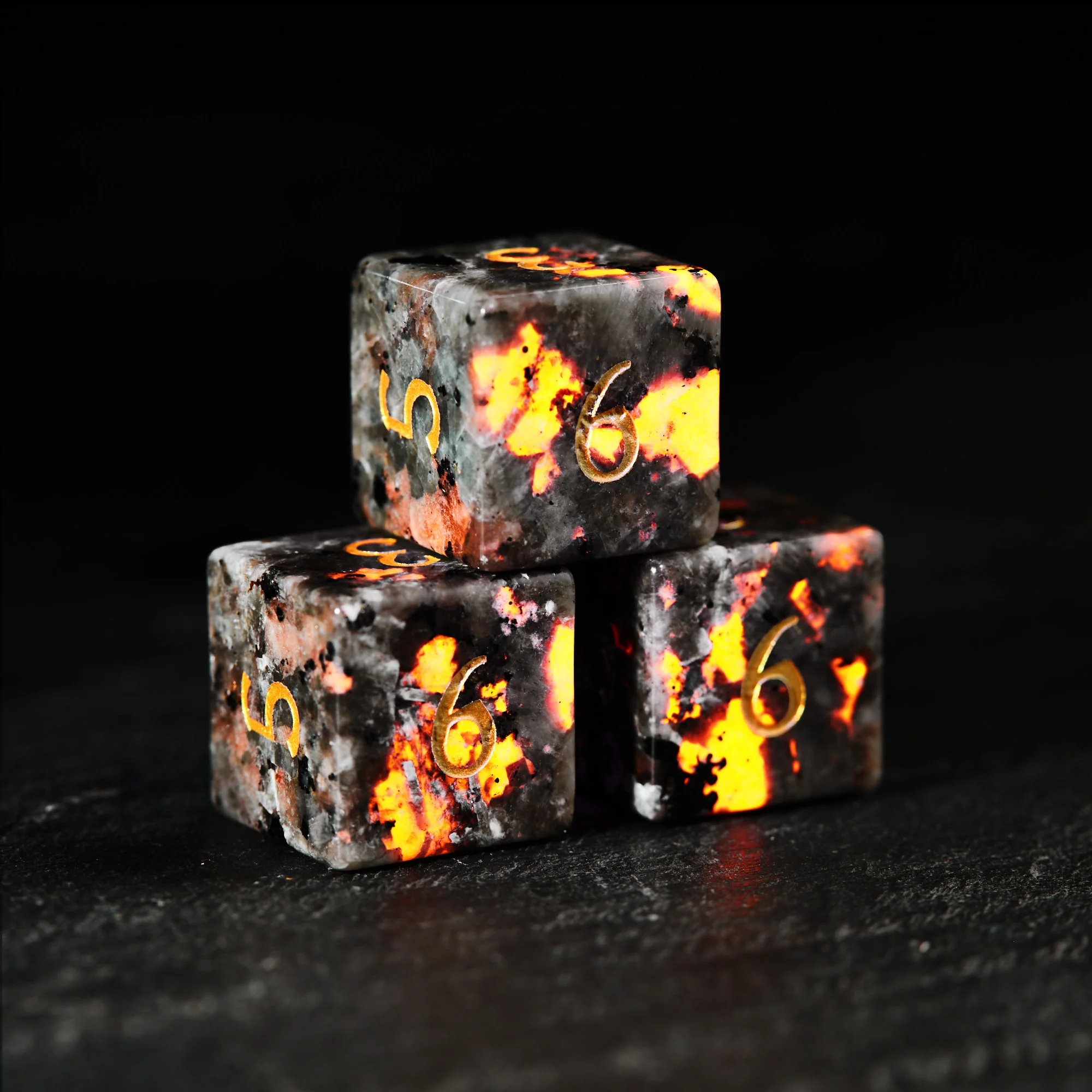 Yooperlite UV Reactive Gemstone F Word DnD D&D Dice Chonk D20 - Image 5