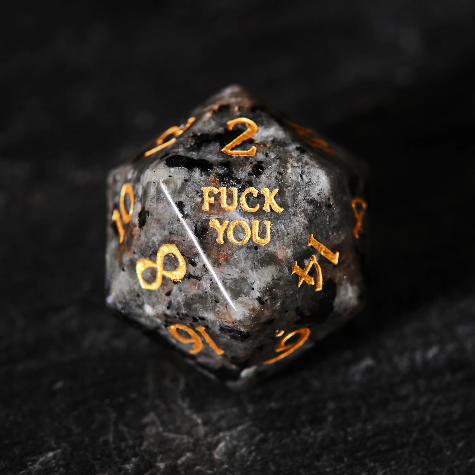 Yooperlite UV Reactive Gemstone F Word DnD D&D Dice Chonk D20 - Image 8